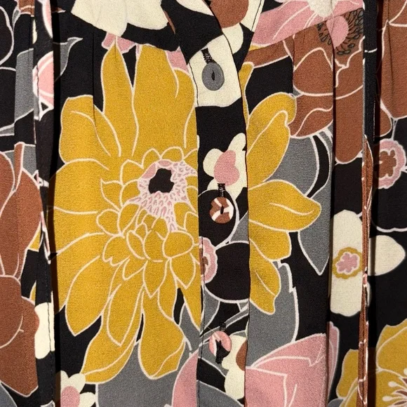 DR2 by Daniel Rainn Floral Peasant Women's 3/4 Sleeve Sheer Blouse - Picture 4 of 9